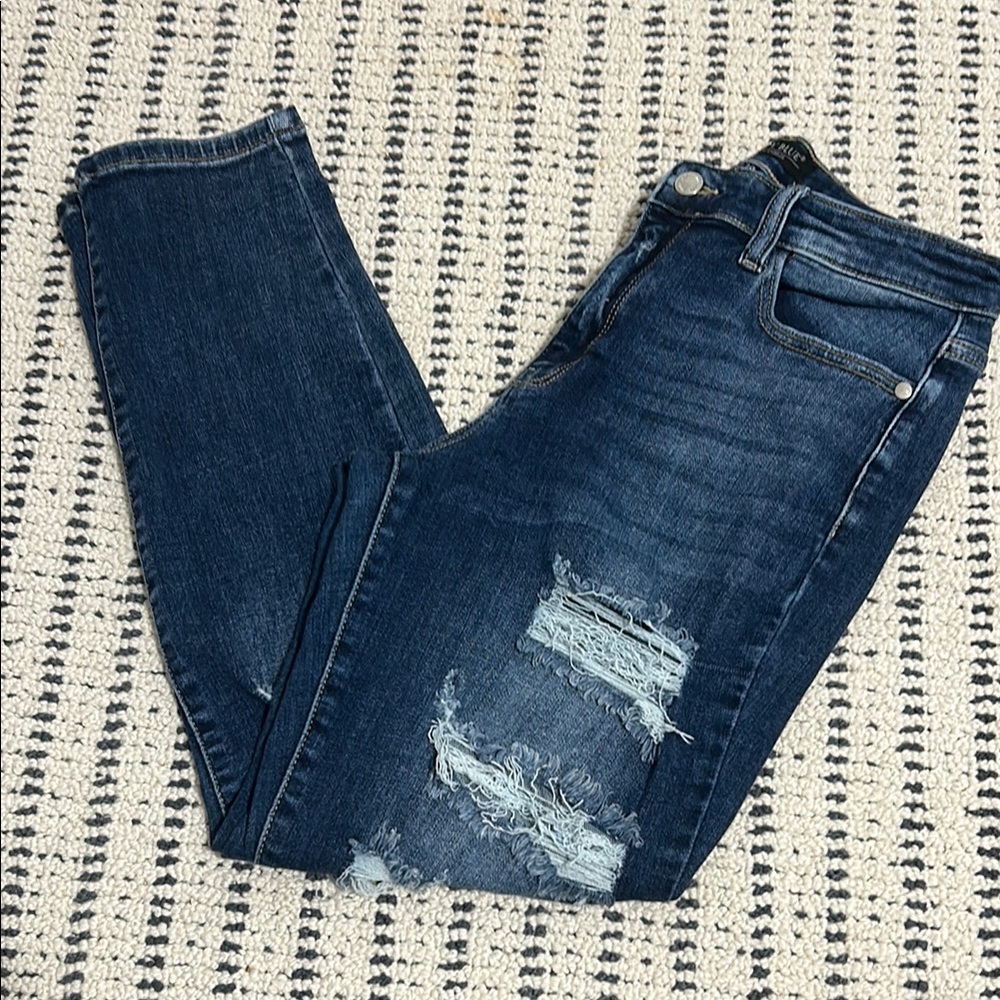 Women's Blue Distressed Jeans